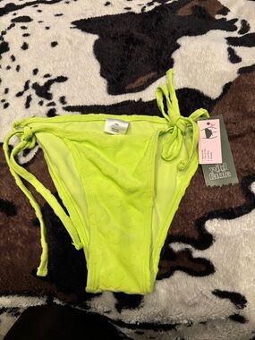 Wild Fable Neon lime green tie-Side Bikini Bottoms